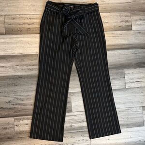 NWOT LOFT Marisa Trouser Black Pinstripe Woman  Dress Pants
